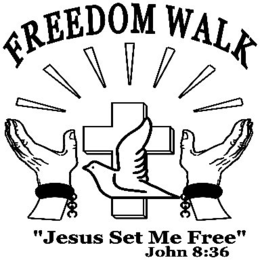 FREEDOM WALK "JESUS SET ME FREE" JOHN 8:36 logo