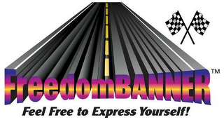 FREEDOMBANNER FEEL FREE TO EXPRESS YOURSELF! logo