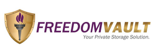 FREEDOMVAULT YOUR PRIVATE STORAGE SOLUTION. logo