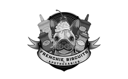 FRENCHIE BISCUITS & · APOTHECARIES · ZEUS'S COURAGE DROPS ARI'S LOVE POTION FAYTE'S POISON LUCKY'S STRENGTH ELIXIR logo