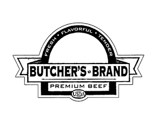 FRESH FLAVORFUL TENDER BUTCHER'S BRAND PREMIUM BEEF USDA logo