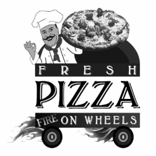 FRESH PIZZA FIRE ON WHEELS logo