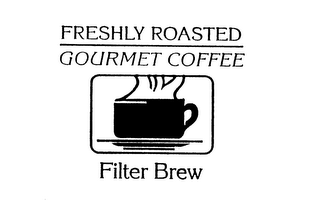 FRESHLY ROASTED GOURMET COFFEE FILTER BREW logo