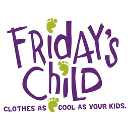 FRIDAY'S CHILD FOR CLOTHES AS COOL AS YOUR KIDS. logo