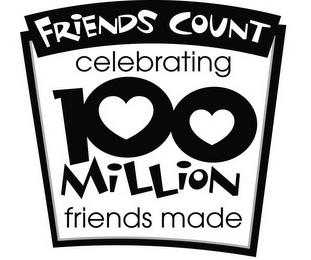 FRIENDS COUNT CELEBRATING 100 MILLION FRIENDS MADE logo