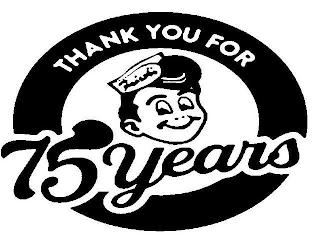 FRISCH'S THANK YOU FOR 75 YEARS logo