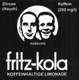 FRITZ-KOLA ZITRONE HAUCH KOFFEIN 250MG/L HAMBURG KOFFEINHALTIGE LIMONADE logo