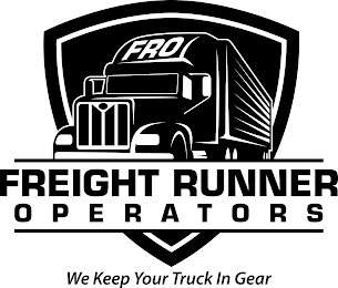 FRO FREIGHT RUNNER OPERATORS WE KEEP YOUR TRUCK IN GEAR logo
