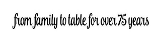 FROM FAMILY TO TABLE FOR OVER 75 YEARS logo
