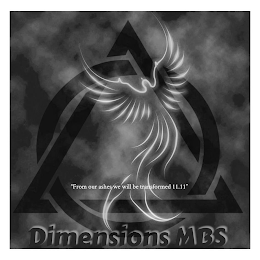 "FROM OUR ASHES WE WILL BE TRANSFORMED 11.11" DIMENSIONS MBS logo