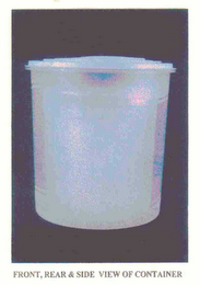 FRONT, REAR & SIDE VIEW OF CONTAINER logo