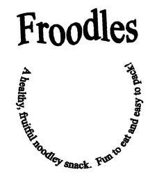 FROODLES A HEALTHY, FRUITFUL NOODLEY SNACK. FUN TO EAT AND EASY TO PACK! logo