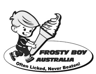 FROSTY BOY AUSTRALIA OFTEN LICKED, NEVER BEATEN! logo