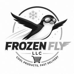 FROZEN FLY LLC COOL PRODUCTS, FAST DELIVERY logo