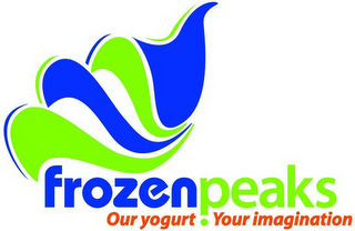 FROZENPEAKS OUR YOGURT. YOUR IMAGINATION logo