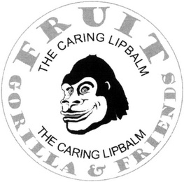 FRUIT GORILLA & FRIENDS THE CARING LIPBALM logo