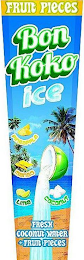 FRUIT PIECES BON KOKO ICE PINEAPPLE MANGO LIME COCONUT FRESH COCONUT WATER + FRUIT PIECES logo