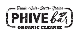 FRUITS NUTS SEEDS GRAINS PHIVE BAR ORGANIC CLEANSE logo