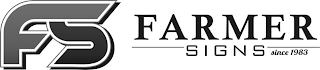 FS FARMER SIGNS SINCE 1983 logo