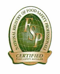 FSP NATIONAL REGISTRY OF FOOD SAFETY PROFESSIONALS CERTIFIED FOOD SAFETY MANAGER logo