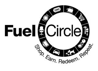 FUEL CIRCLE SHOP. EARN. REDEEM. REPEAT. TICKET logo