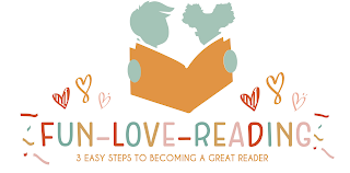 FUN- LOVE- READING 3 EASY STEPS TO BECOMING A GREAT READER logo