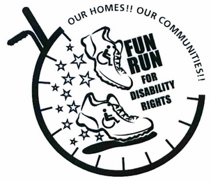 FUN RUN FOR DISABILITY RIGHTS OUR HOMES!! OUR COMMUNITIES!! logo
