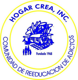 FUNDADO 1968 HOGAR CREA, INC. COMUNIDADDE REEDUCACION DE ADICTOS logo