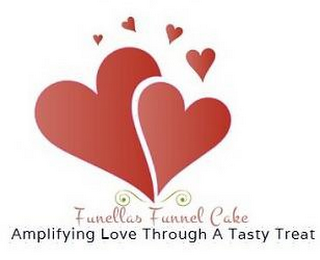 FUNELLAS FUNNEL CAKE AMPLIFYING LOVE THROUGH A TASTY TREAT logo