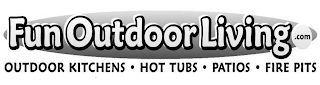 FUNOUTDOORLIVING.COM OUTDOOR KITCHENS ·HOT TUBS · PATIOS · FIRE PITS logo