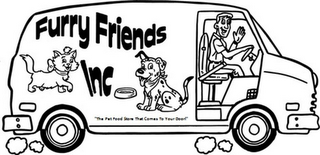 FURRY FRIENDS INC "THE PET FOOD STORE THAT COMES TO YOUR DOOR!" logo