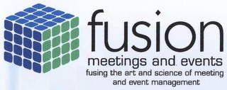 FUSION MEETINGS AND EVENTS FUSING THE ART AND SCIENCE OF MEETING AND EVENT MANAGEMENT logo