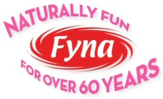 FYNA NATURALLY FUN FOR OVER 60 YEARS logo
