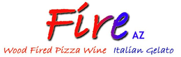 FÍRE AZ WOOD FIRED PIZZA WINE ITALIAN GELATO logo