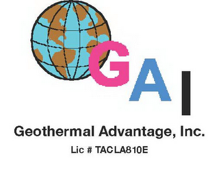G A I GEOTHERMAL ADVANTAGE, INC. LIC # TACLA810E logo