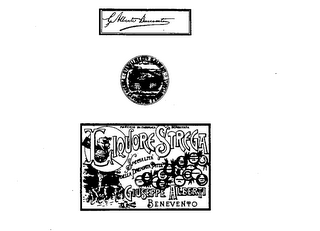 G ALBERTI BENEVENTO STABILIMENTO G. ALBERTI PRESSO LASTAZIONE FERROVIARIA MARCHIO DI FABRICA DEPOSITATA LIQUORE STREGA SPECIALITA DELLA PREMIATA DITTA GIUSEPPE ALBERTI BENEVENTO logo