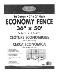 G & B SINCE 1818 QUALITY FENCING AND BORDERS 16 GAUGE 3" X 2" MESH ECONOMY FENCE 36" X 50' 91CM X 15.2M CLOTURE ECONOMIQUE CERCA ECONOMICA logo