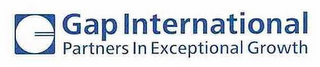G GAP INTERNATIONAL PARTNERS IN EXCEPTIONAL GROWTH logo