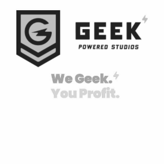 G GEEK POWERED STUDIOS WE GEEK. YOU PROFIT. logo