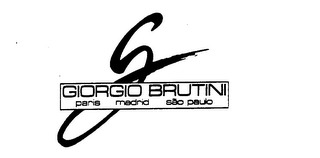 G GIORGIO BRUTINI PARIS MADRID SAO PAULO logo