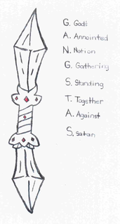 G. GOD'S A. ANNOINTED N. NATION G. GATHERING S. STANDING T. TOGETHER A. AGAINST S.SATAN logo