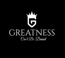 G GREATNESS CAN'T BE DENIED logo