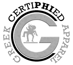 G GREEK CERTIPHIED APPAREL logo