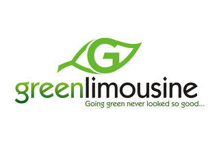 G GREENLIMOUSINE GOING GREEN NEVER LOOKED SO GOOD... logo