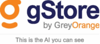 G GSTORE BY GREYORANGE THIS IS THE AI YOU CAN SEE logo