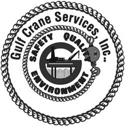 G GULF CRANE SERVICES, INC. SAFETY QUALITY ENVIRONMENT logo