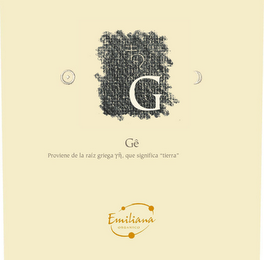 G GÊ PROVIENE DE LA RAÍZ GRIEGA ÝÑ, QUE SIGNIFICA "TIERRA" EMILIANA ORGANICO logo