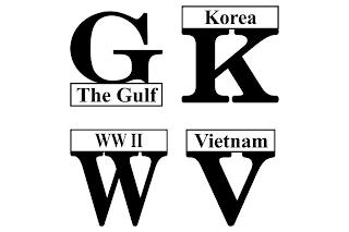 G THE GULF KOREA K WW II W VIETNAM V logo