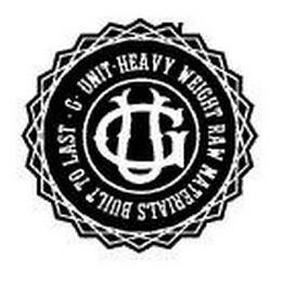 G UNIT HEAVY WEIGHT RAW MATERIALS BUILT TO LAST GU logo