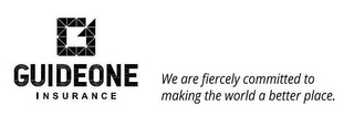 G1 GUIDEONE INSURANCE WE ARE FIERCELY COMMITTED TO MAKING THE WORLD A BETTER PLACE. logo